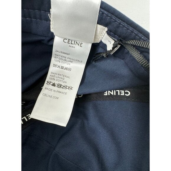 NWT Celine Baseball Cap in Cotton Marine Blue Logo-Embroidered Size Small - Picture 12 of 15